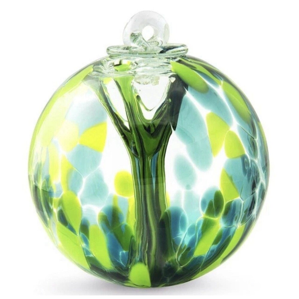 Iron Art Glass Kugel Witch Ball Handcrafted In Poland 7.5" GlassSphere Ornament